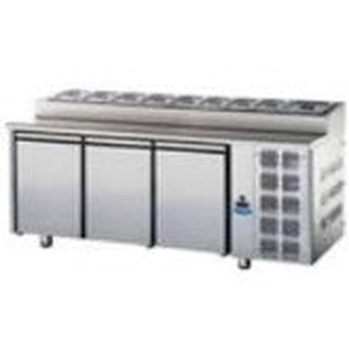 3 DOORS SNACK SALAD COUNTER REFRIGEATOR GN 11 TEMP 0-10