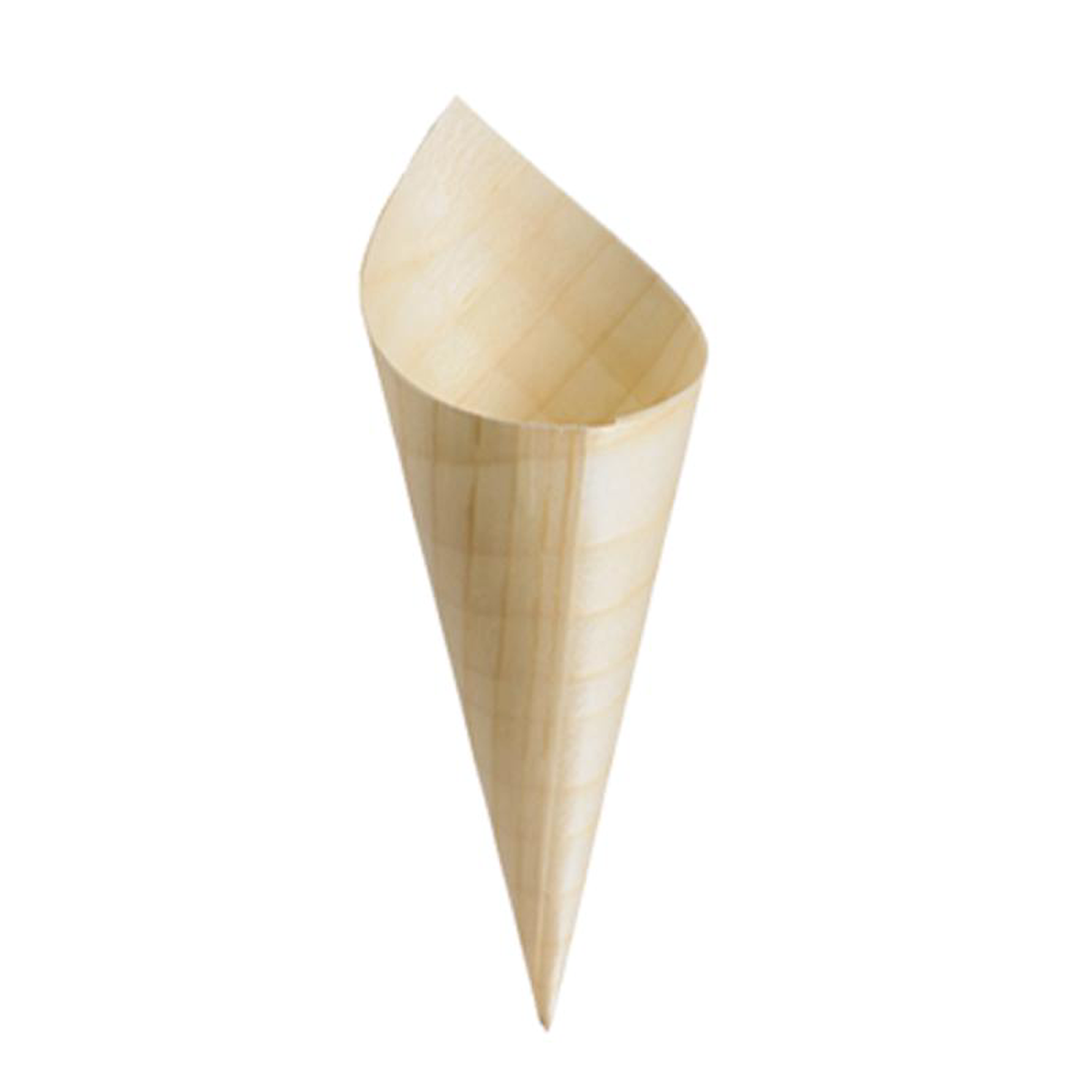 BAMDCN5 Tablecraft 15 Oz Mini Wooden Disposable Pinewood Serving Cone