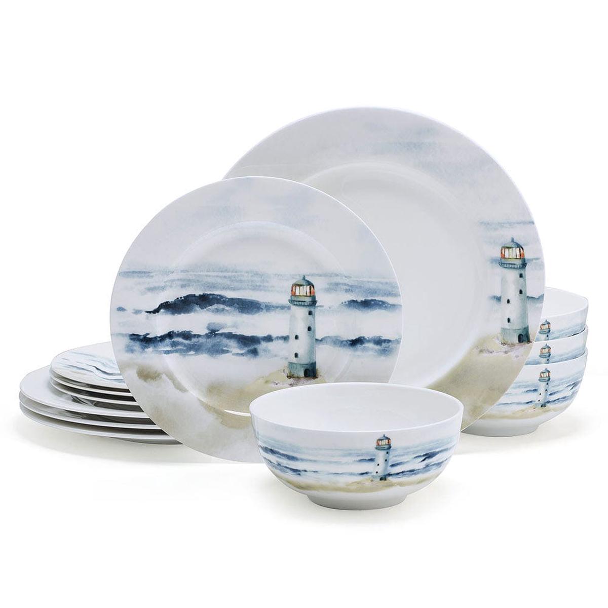 Seaside 12 Piece Dinnerware Set Service for 4