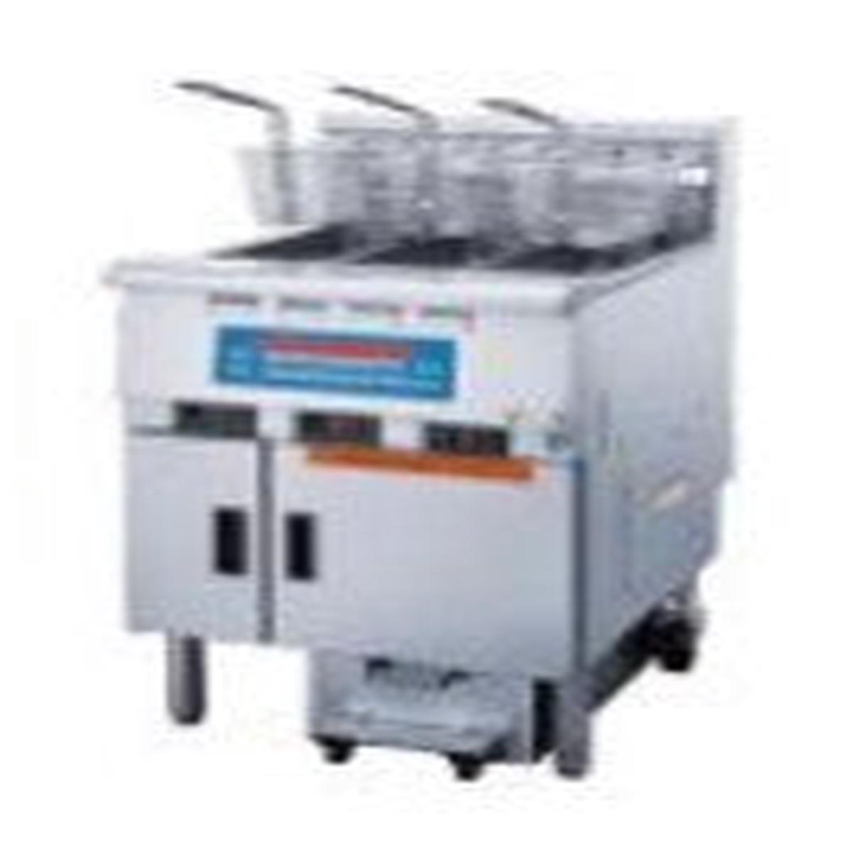 Three Vat Electric Fryer with Filtration System