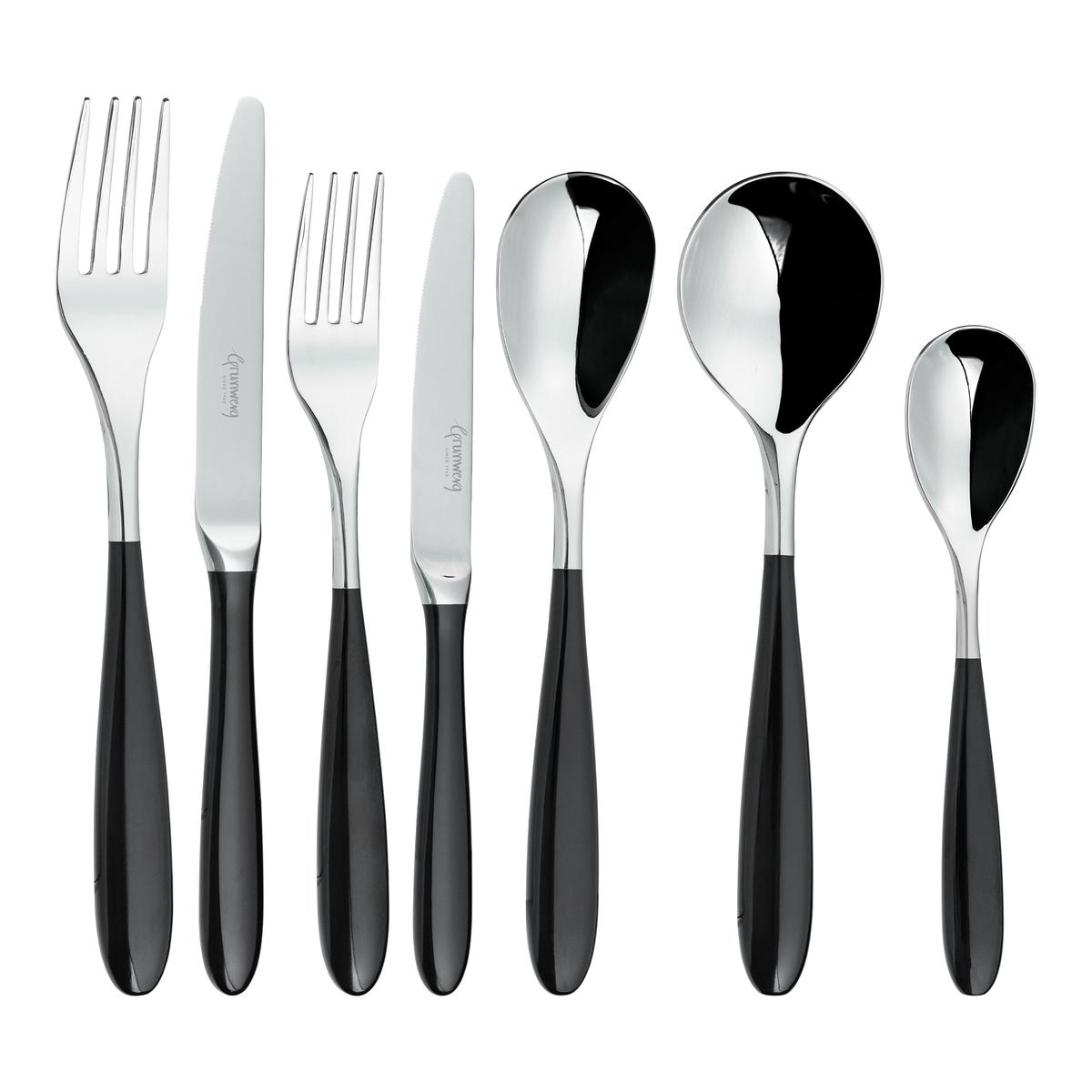 Yin Yang Black 42 Piece Cutlery Set