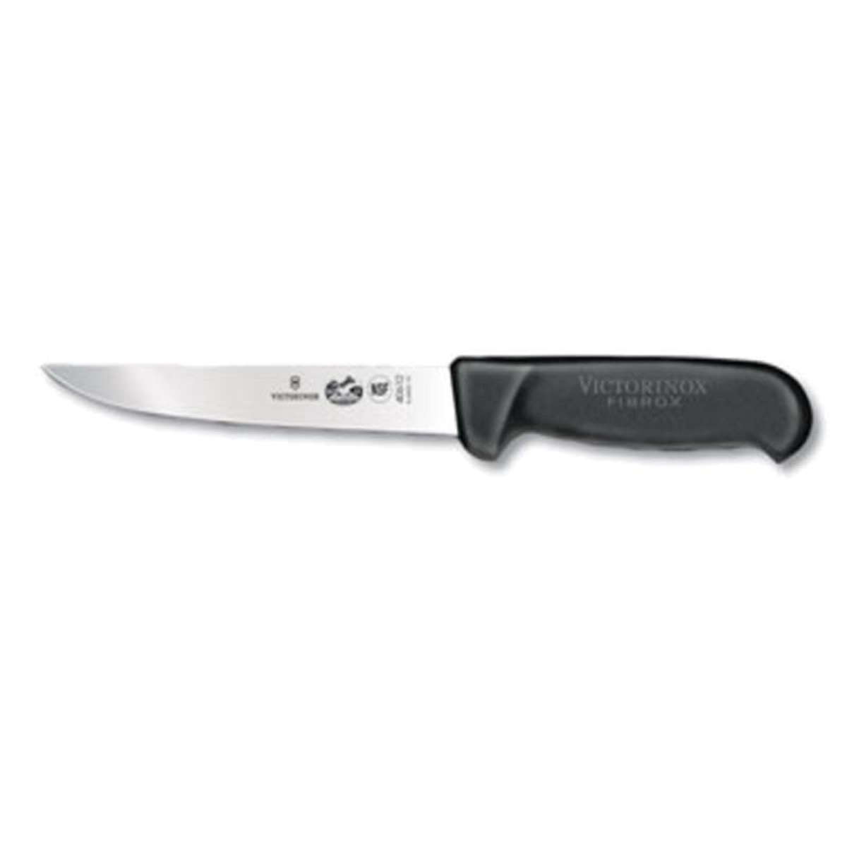 5600315 Victorinox 68221 Straight Stiff Blade Boning Knife w Black Fibrox Handle