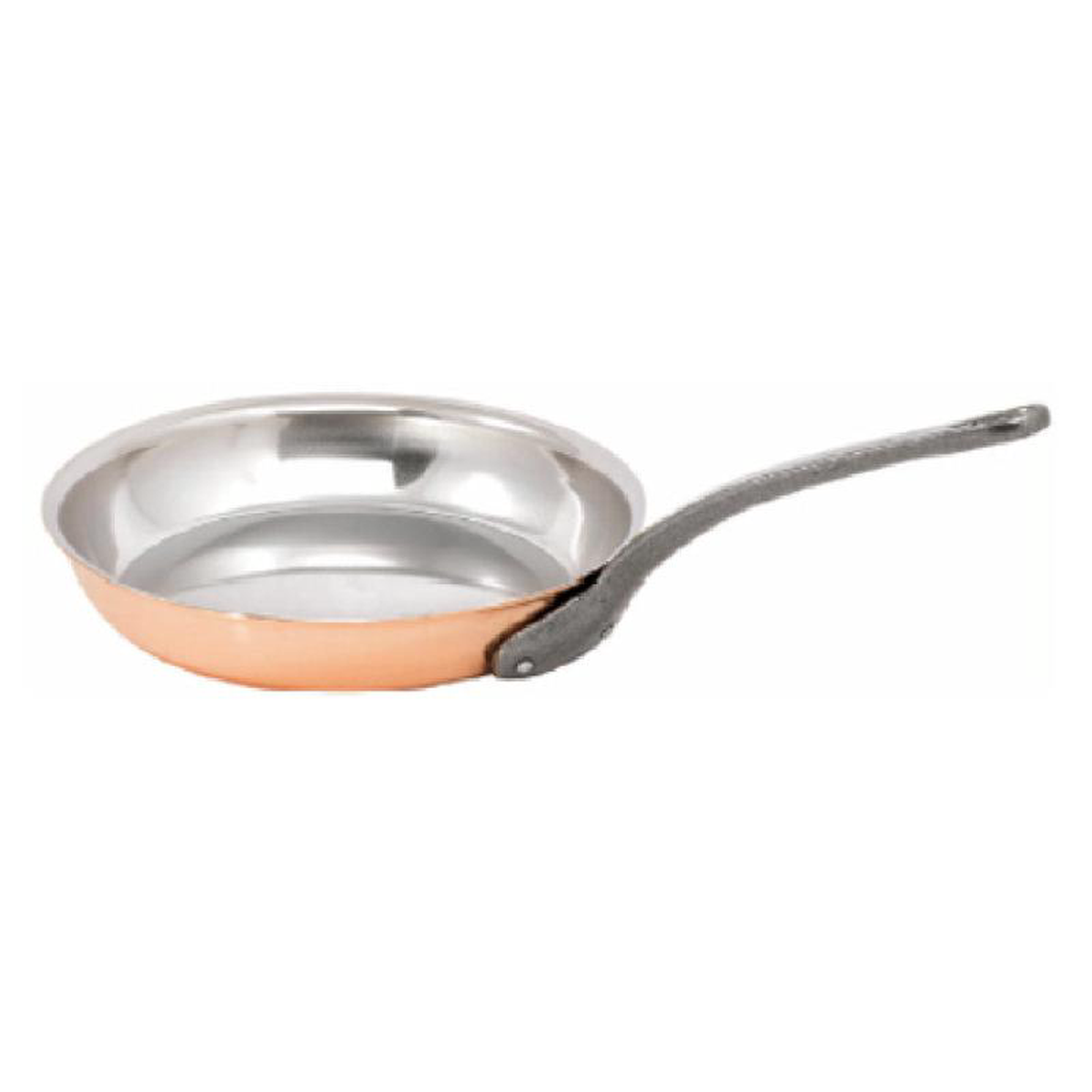 Matfer 369028 2-38 Quarts Fry Pan Cast Iron Handle Copper Stainless Steel
