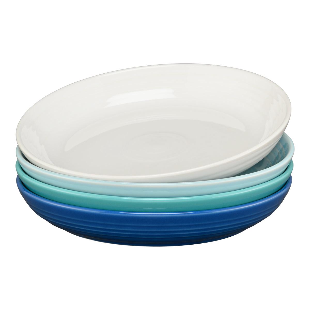 Mixed Coastal Blues Coupe 8 12 Inch Luncheon Bowl 26 OZ Set of 4