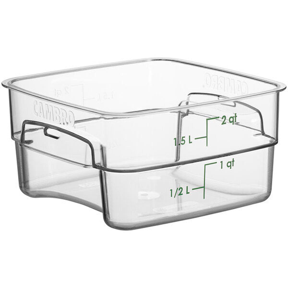 CAMBRO POLYCARBONATE FOOD STORAGE SQUARE CONTAINER - GREEN 2 QT