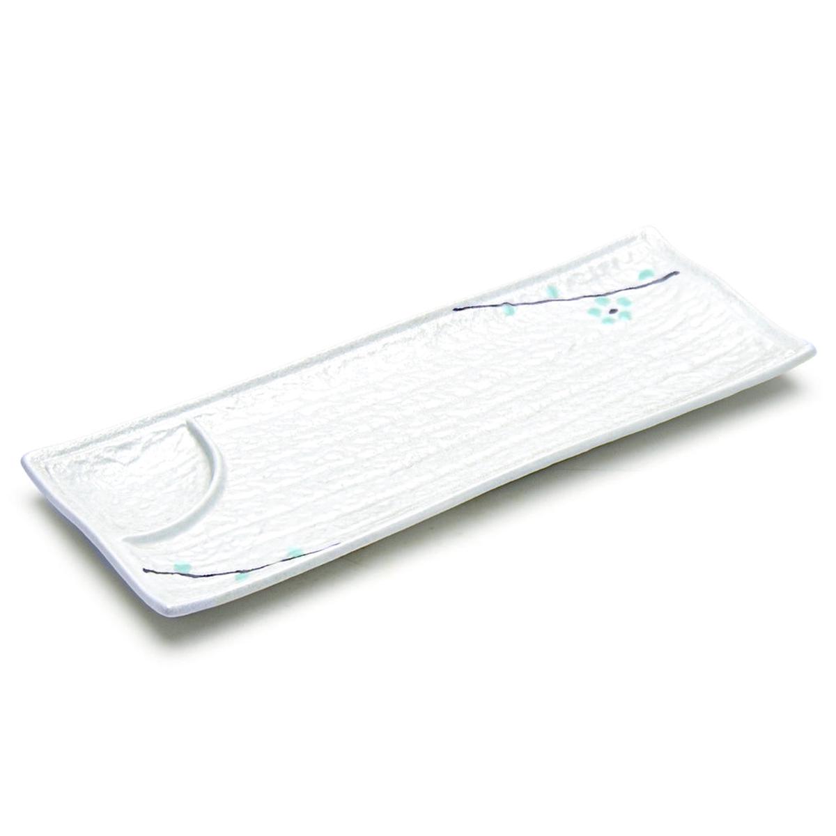 1225 75 Rectangular Porcelain Plate WDivider White