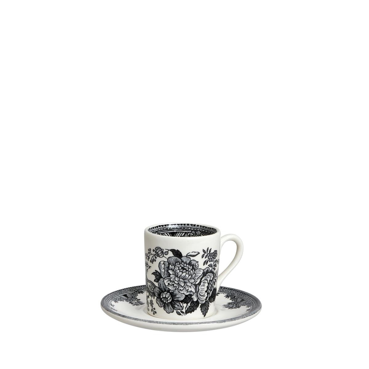 Black White Asiatic Pheasants Espresso Cup Saucer