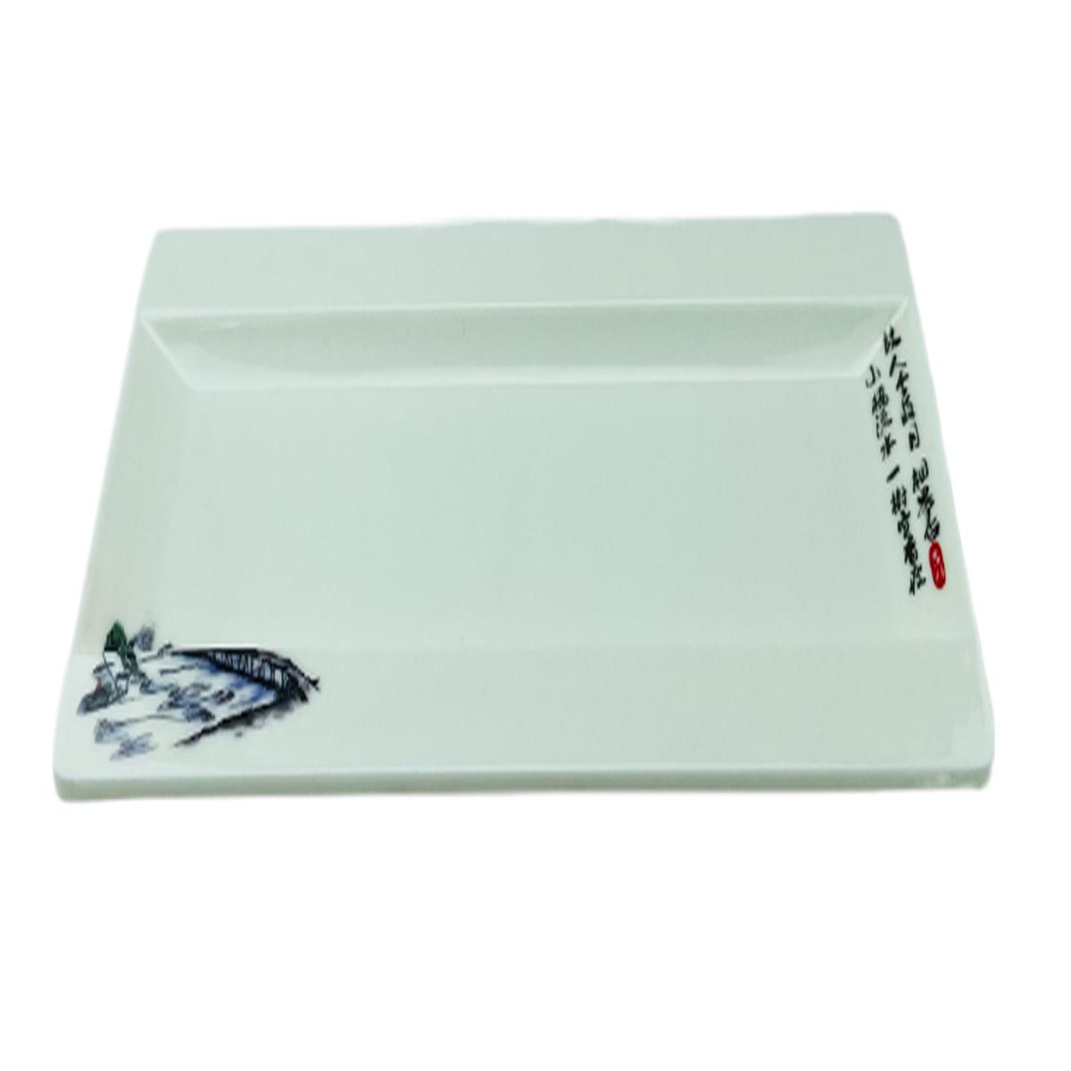 Melamine Rectangular Plate 11-78 Country Landscape