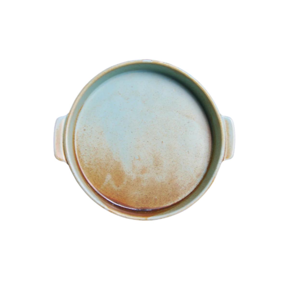 7 Rd Baking Dish WHandle Fire Earth 10 Oz