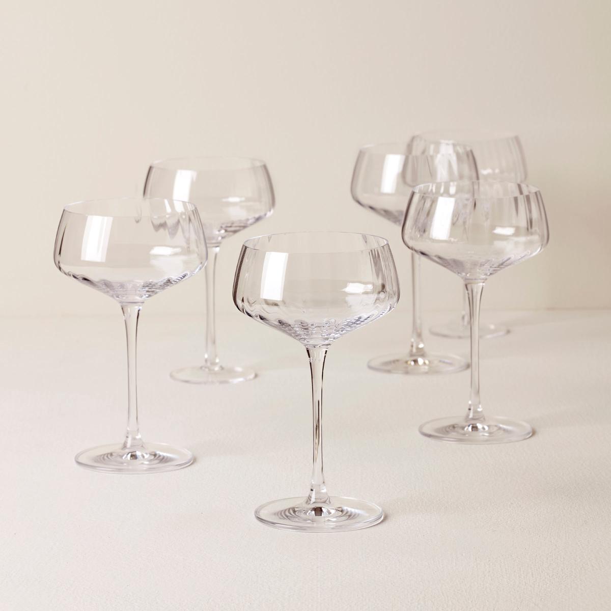 Tuscany Classics Angled Optic Coupe Glasses Set of 6
