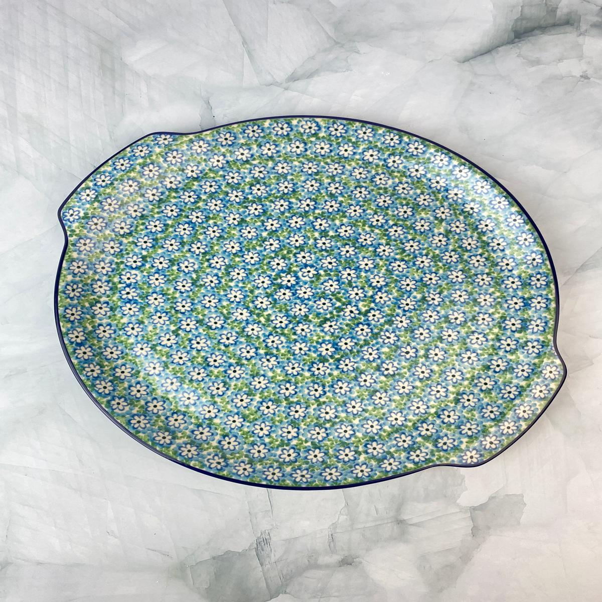 Round Platter With Handles Pizza Stone - Shape 151 - Pattern 2252