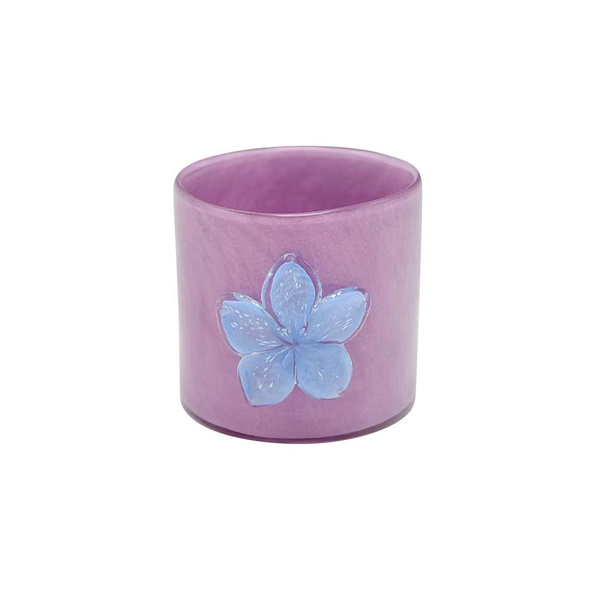 Cora Glass Flower Pot LavenderBlue 11 x 14cm