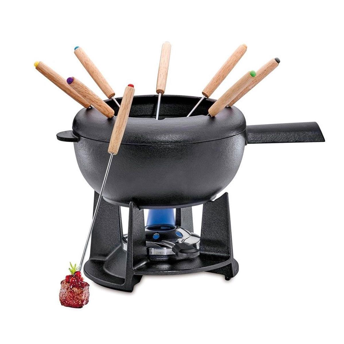 Spring Cast Iron Fondue Set Black 20cm