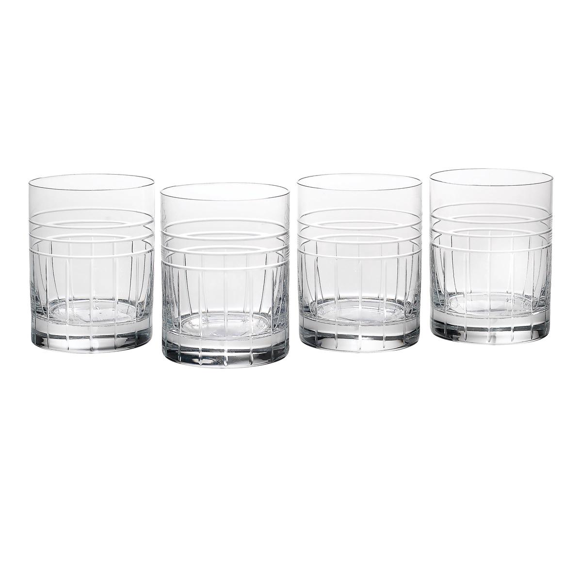 Tempo Crystal Double Old Fashion Glasses Set of 4