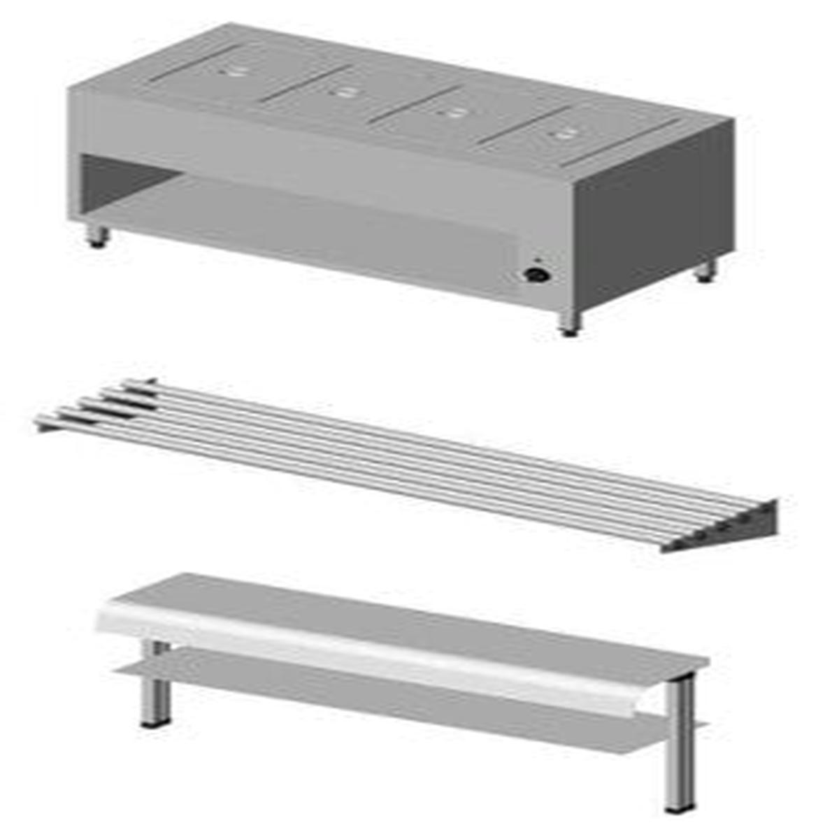 (79121507000) OSS 1570 Electrical Hot Serving Unit with Tray Sliding Shelf Serving Shelf with Double Round Glass (GN Containers are not Included)