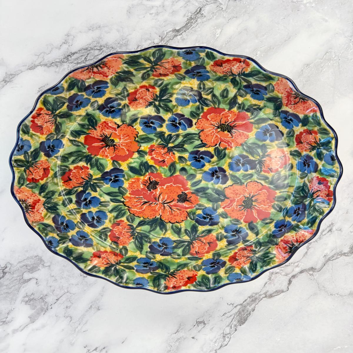 Ruffled Unikat Pie Plate Round Baker - Shape 636 - Pattern U4704