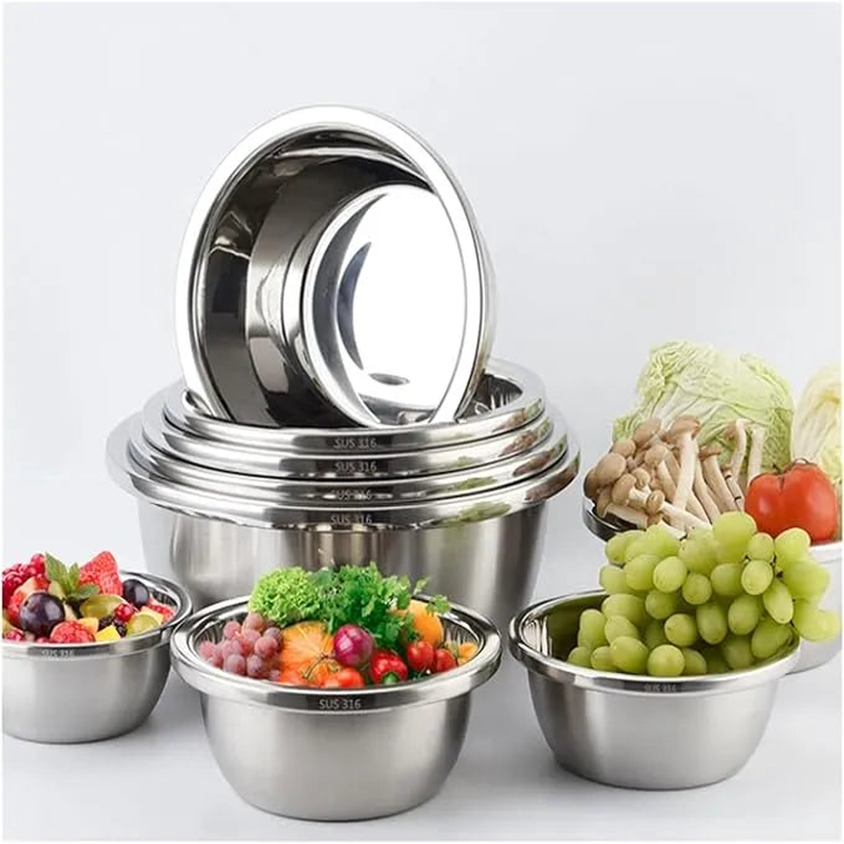 SUS304 Serving Bowls for Salad Rice Gravey