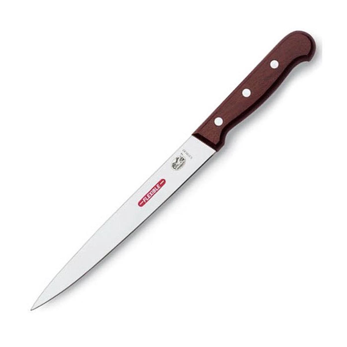 VICTORINOX FILLETING KNIFE FLEXIBLE ROSEWOOD HANDLE - 18 CM
