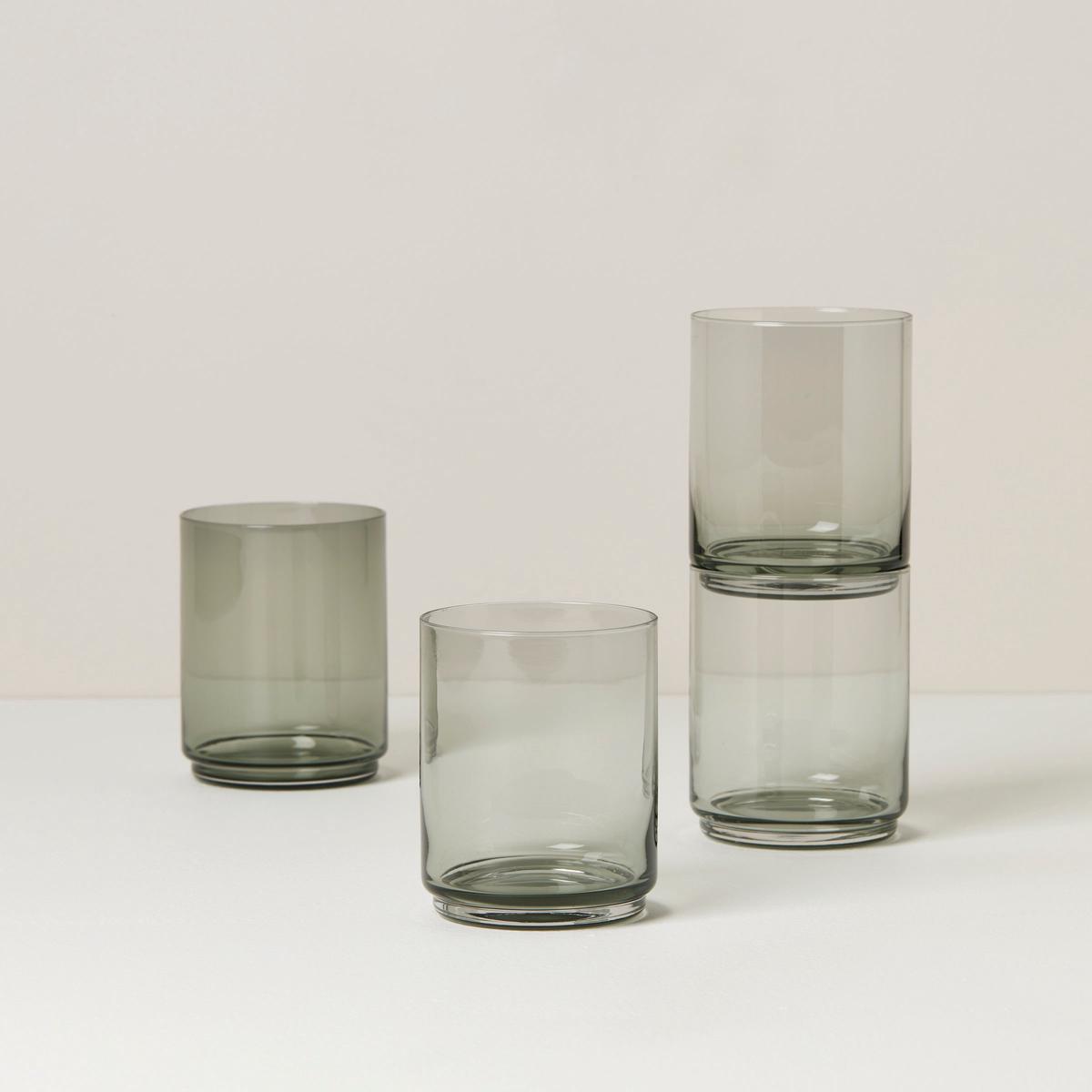 Tuscany Classics Stackable Smoke Tall Glasses Set of 4
