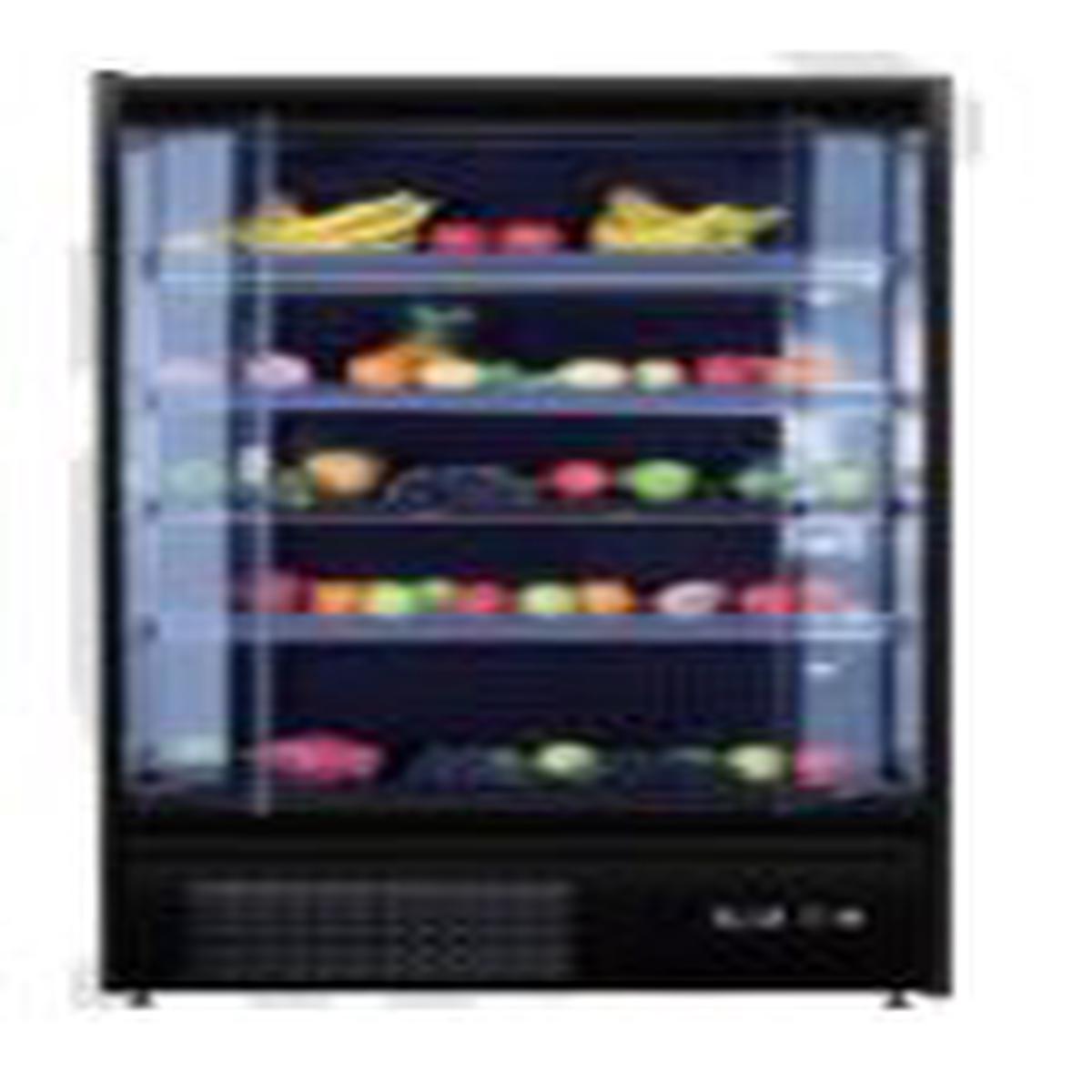 (BLF-766) Vertical MultiDeck Plug-In with Night Curtain 4 Shelves - Black Color - Dim 685x660x2000 mm (WxDxH)