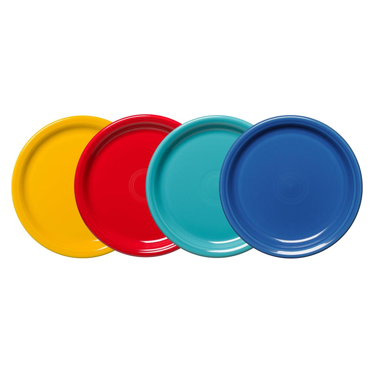 Mixed Vibrant Bistro Coupe 9 Inch Luncheon Plate Set of 4