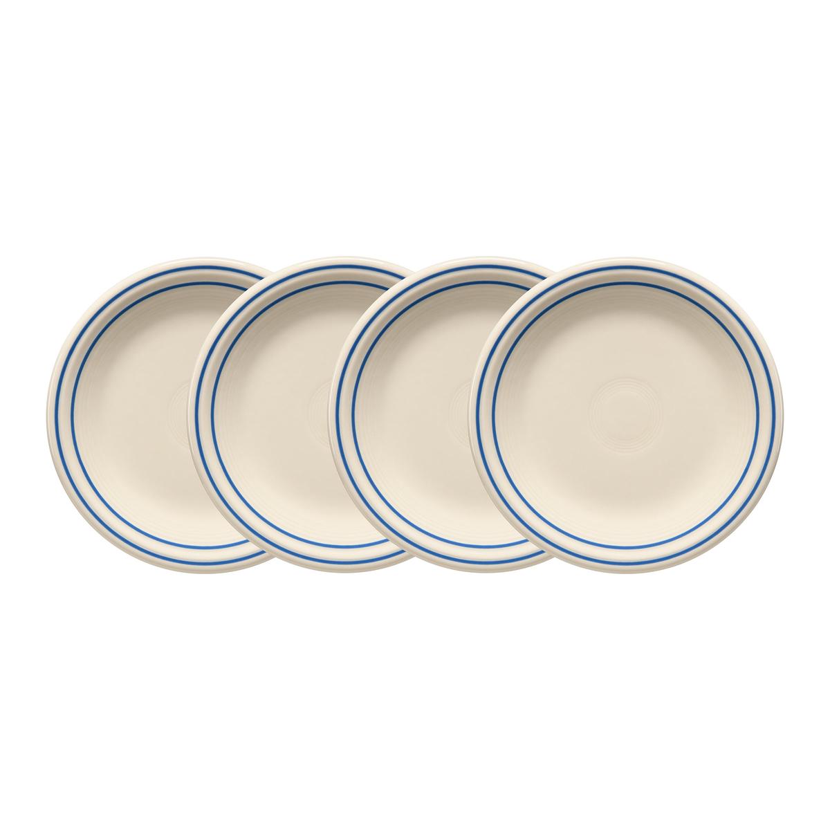 Americana Lapis Band Set of 4 Classic Rim 7 14-Inch Salad Plates