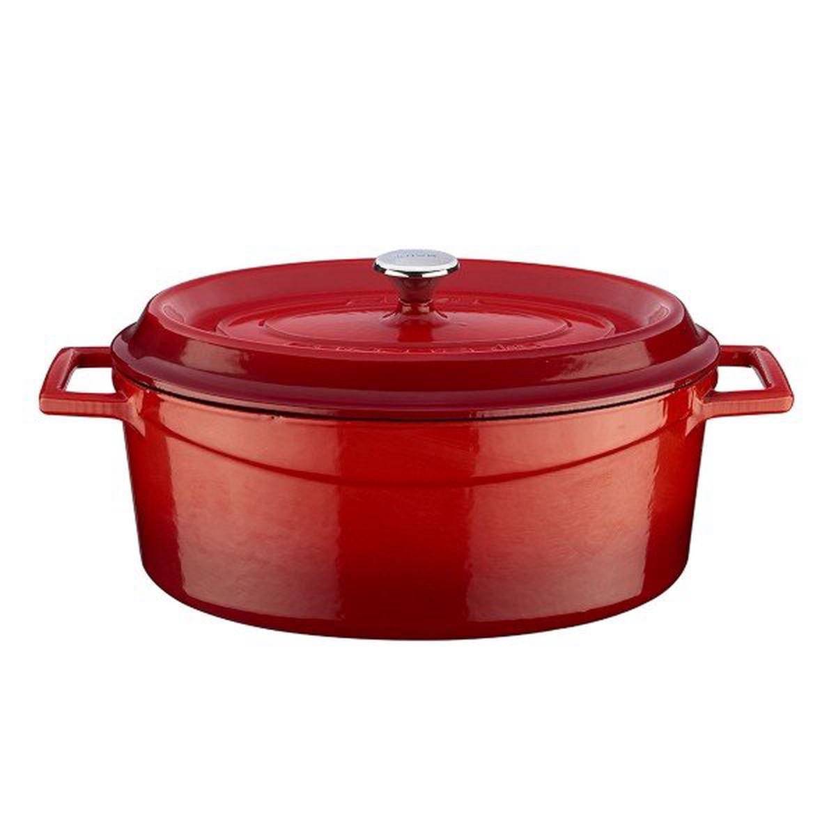 LAVA CAST IRON OVAL CASSEROLE TRENDY 25 CM RED COLOR