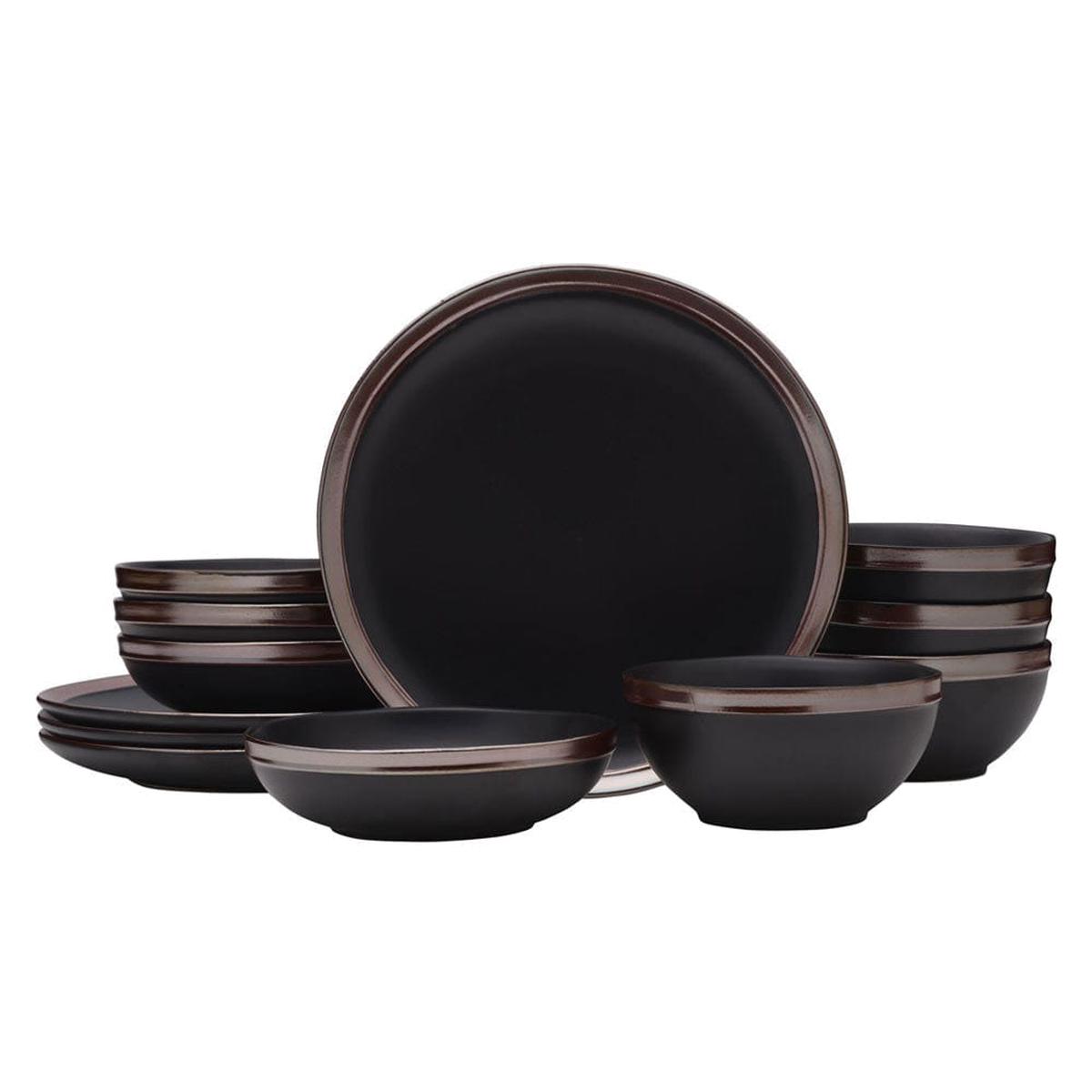 Miller Black 12 Piece Dinnerware Set Service for 4