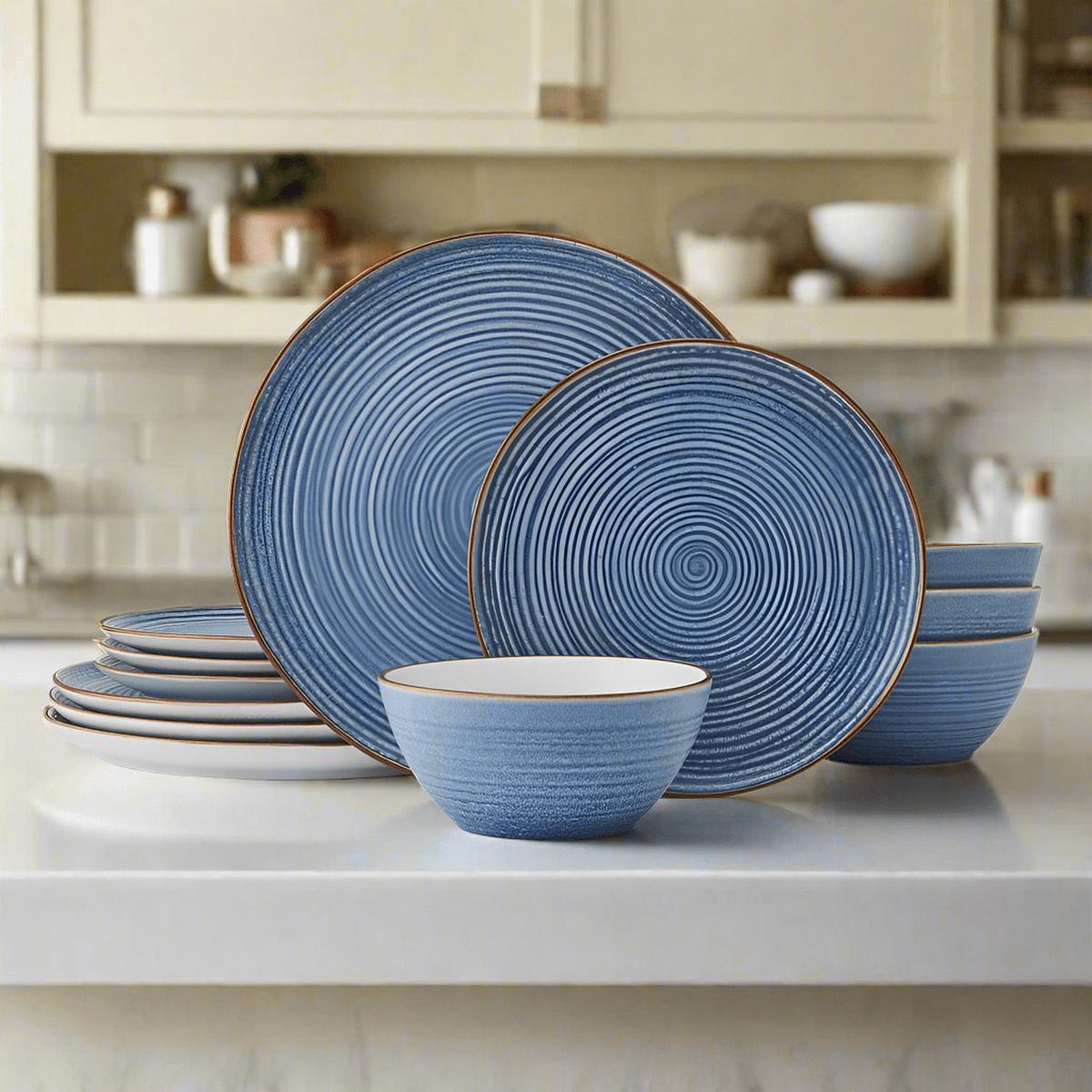 Rowan Blue 12 Piece Set Service for 4