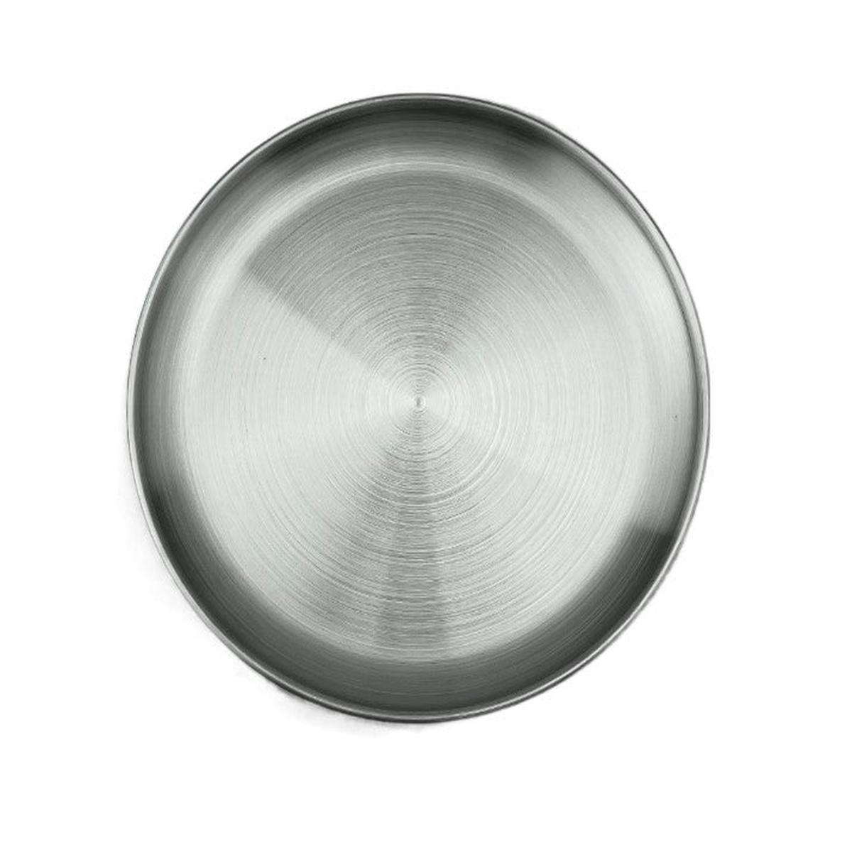 Satin Stainless Steel Round Plate 6-58