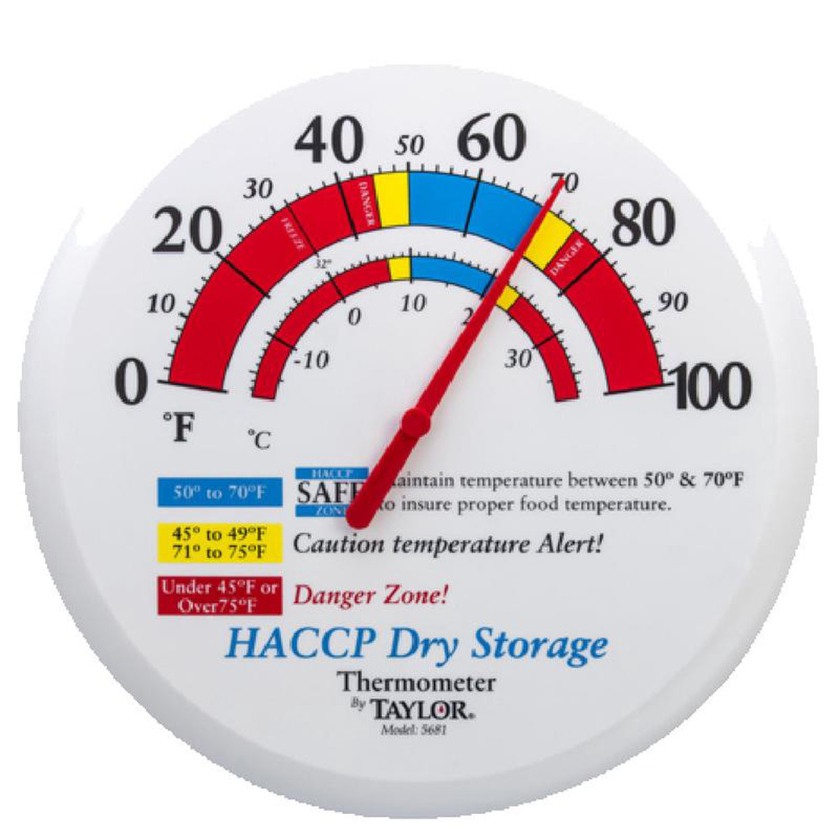 Taylor 5681 Dial HACCP Thermometer 1325 Inch for Dry Storage