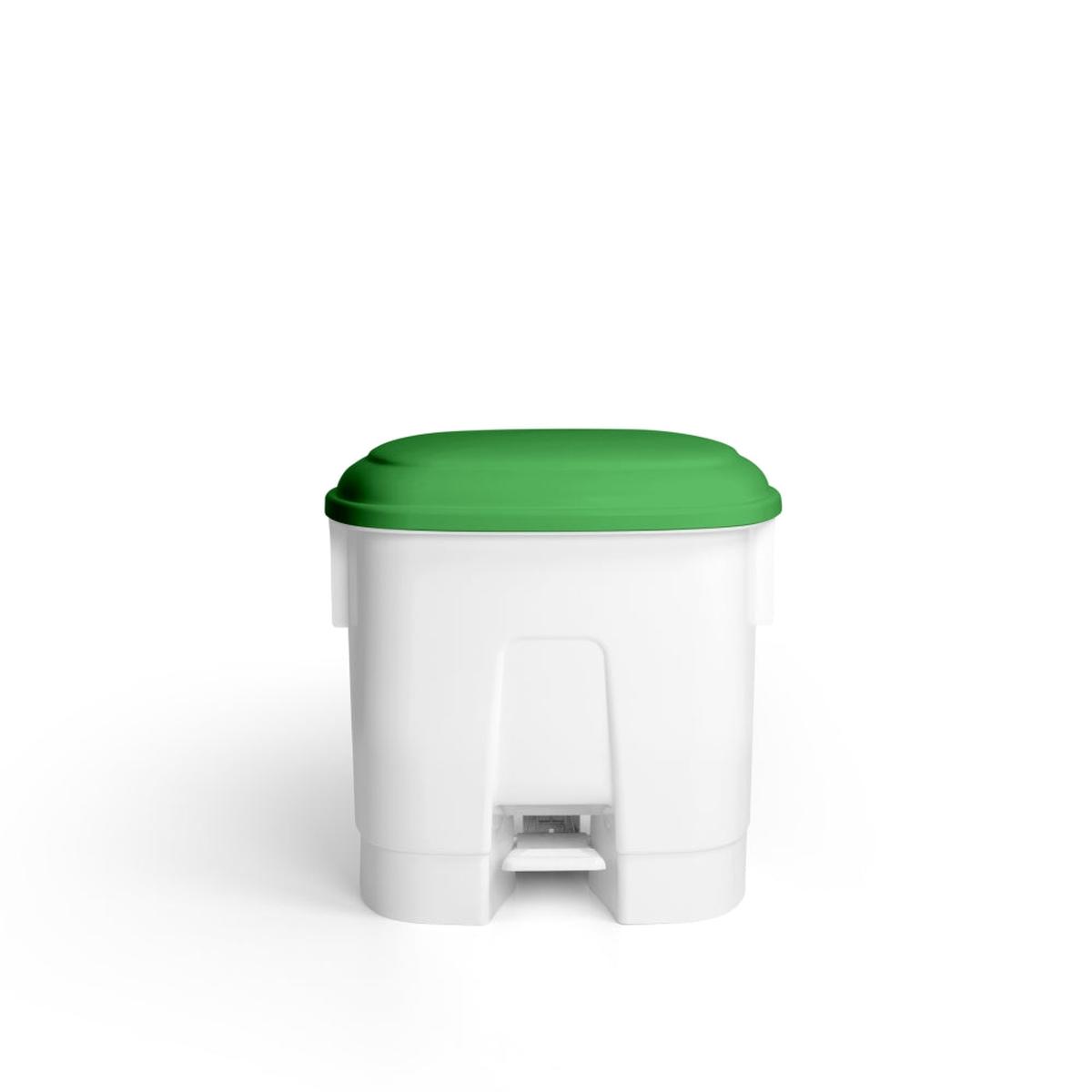 TTS CLEANING DERBY L WHITE POLYPROPYLENE BIN GRASS GREEN 30 L