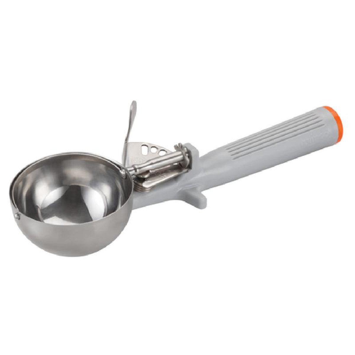 Winco ICOP-8 4 Oz Deluxe Disher with Thumb Press Stainless Steel Gray