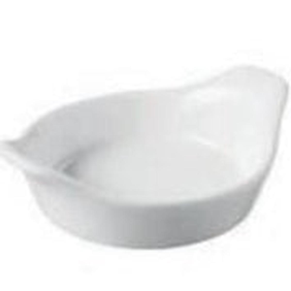 (615468) MINIATURE FLUTED ROUND EARED DISH WHITE