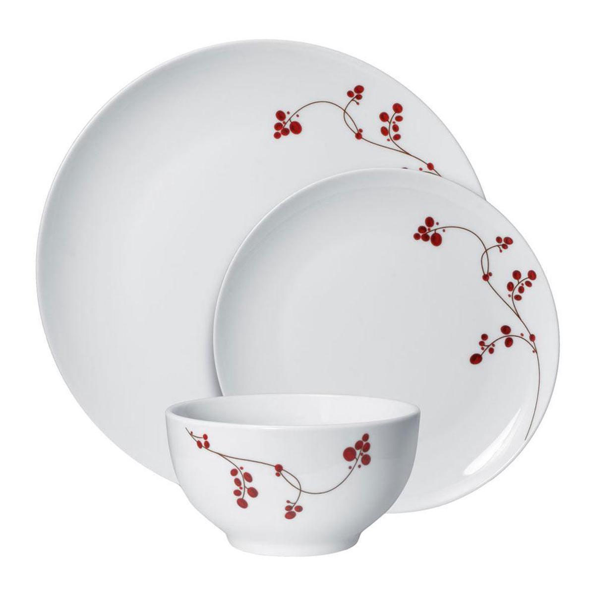 Red Berries 12 Piece Dinnerware Set Service for 4