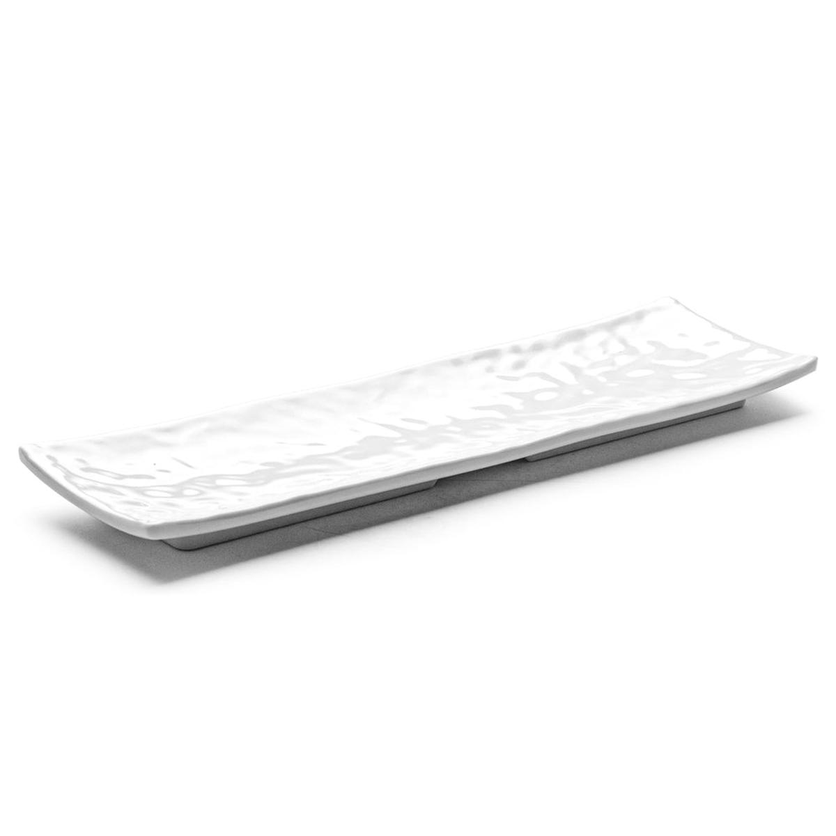 Melamine Rectangular Ripple Platter 13-12 Shiny White