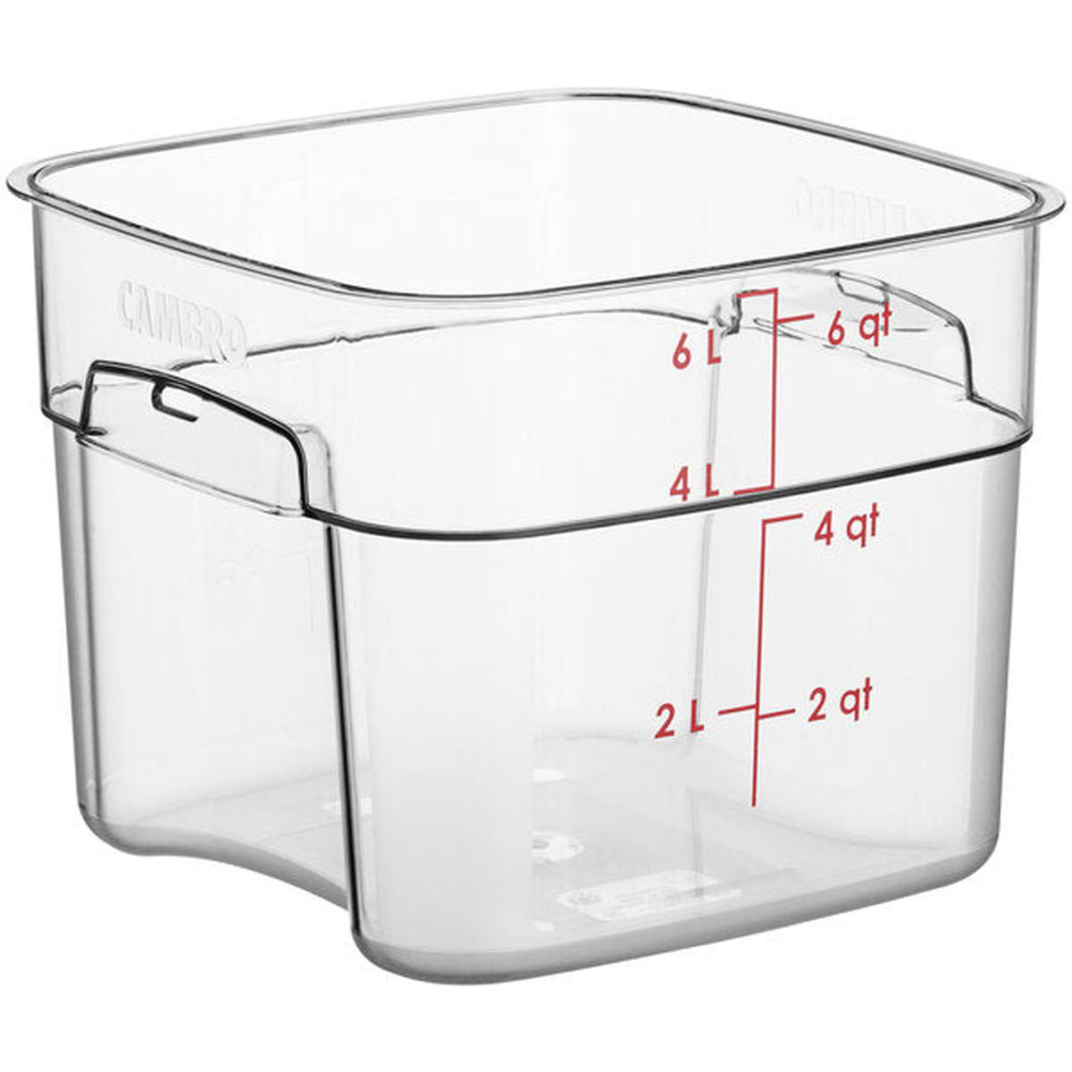 CAMBRO POLYCARBONATE FOOD STORAGE CONTAINER - RED 6 QT