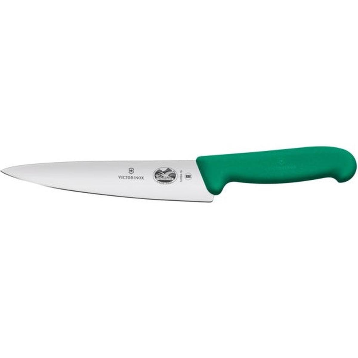 VICTORINOX KITCHEN CARVING KNIFE FIBROX - GREEN