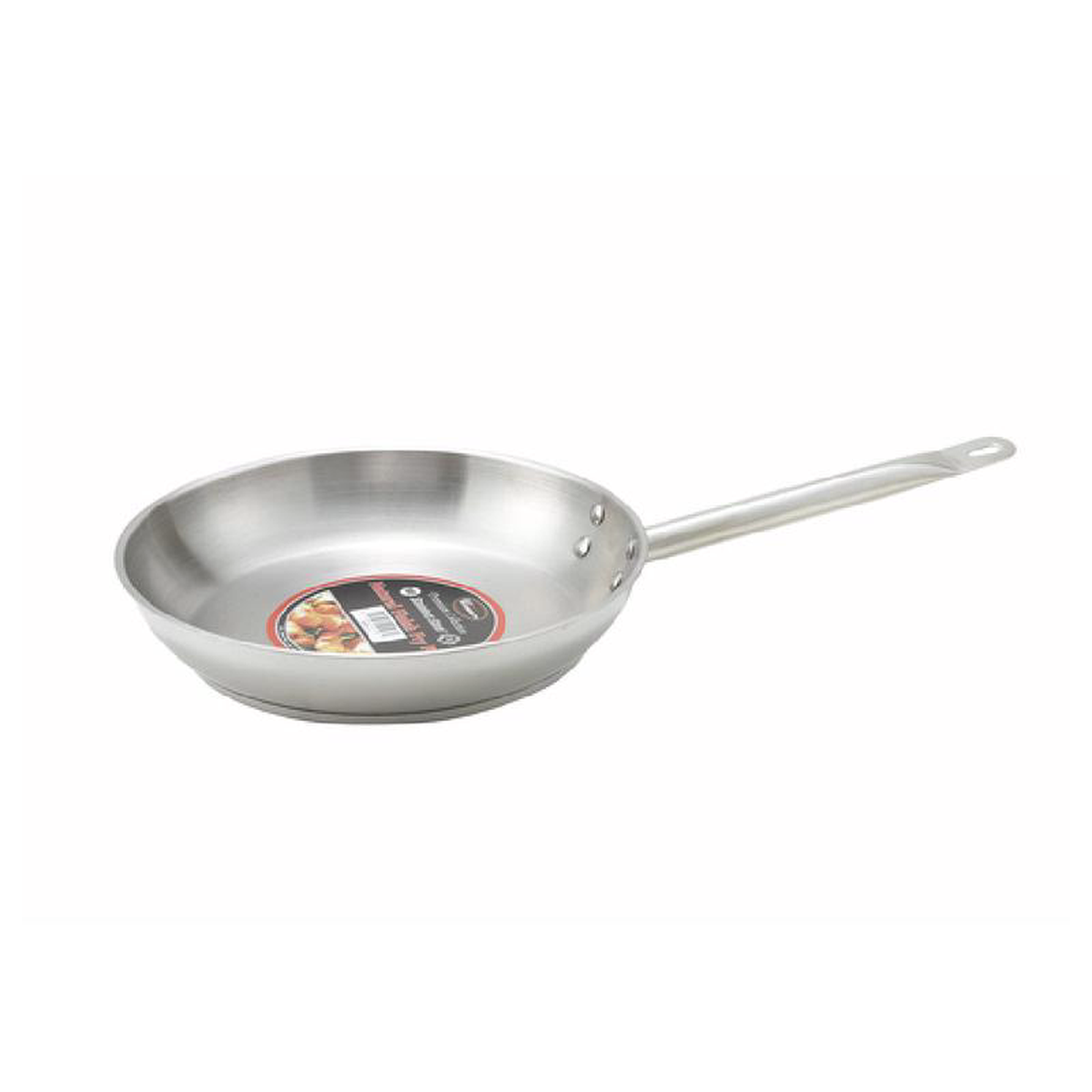 Winco SSFP-9 9-12 Inch Fry Pan Tri-Ply Aluminum Core Riveted Handle Stainless Steel