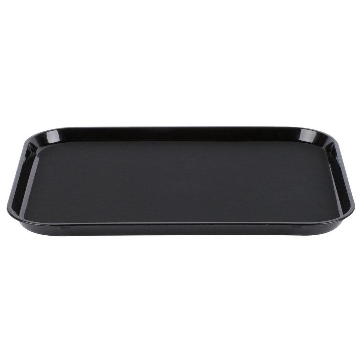 CAMBRO RECTANGULAR POLYTREAD NON-SKID SERVING TRAY BLACK SATIN