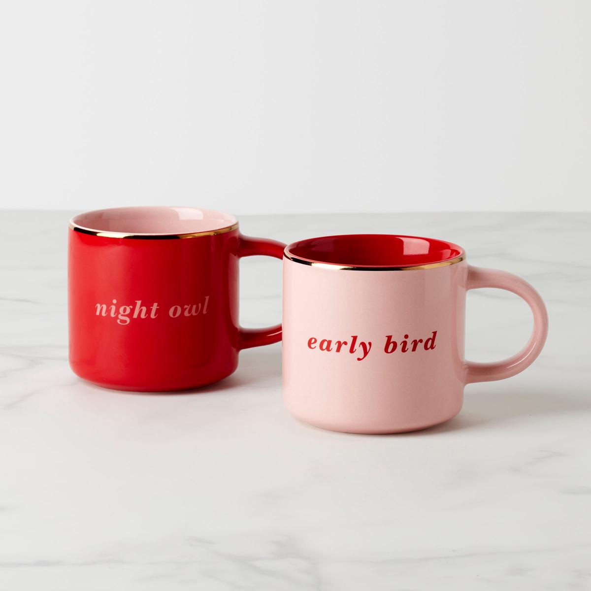 Two of a Kind Early Bird Night Owl Mugs Set of 2