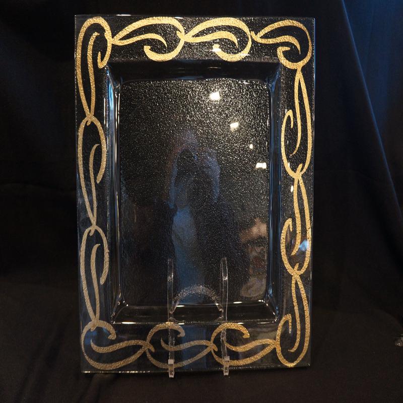 Gold Swirl Square Tray