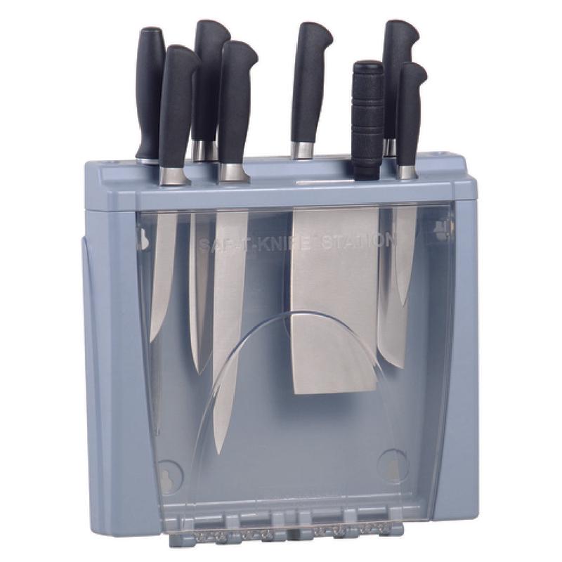 Carlisle STK1008 San Jamar Saf-T-Knife Station 15" X 15" X 4-1/4" Holds Up To (8) Knives