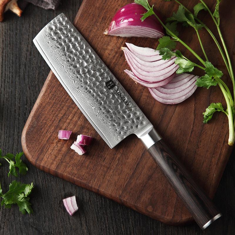 Xinzuo B1H 6.8" 67 layer Damascus Nakiri Knife Damascus Steel Nakiri Knife