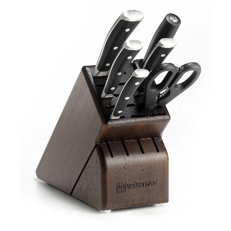 Wusthof Classic Ikon Seven-Piece Block Set - Walnut