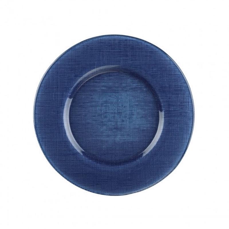 Verona Glass Charger Deep Blue