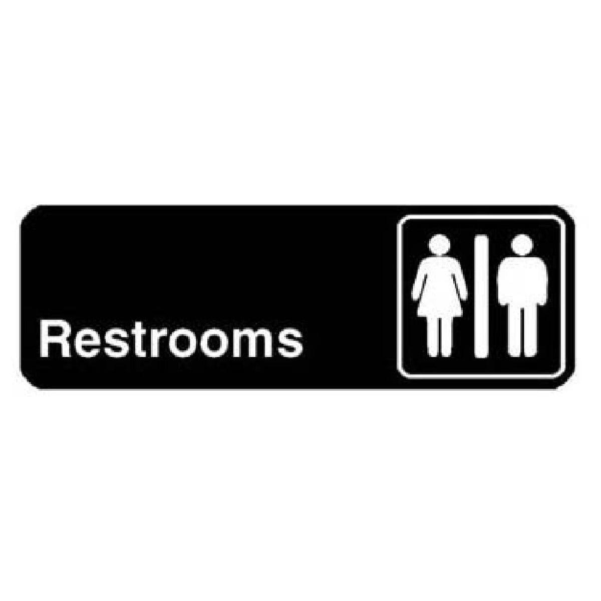 Vollrath/Idea-Medalie 4517 Sign Rest Rooms Black 3x9"