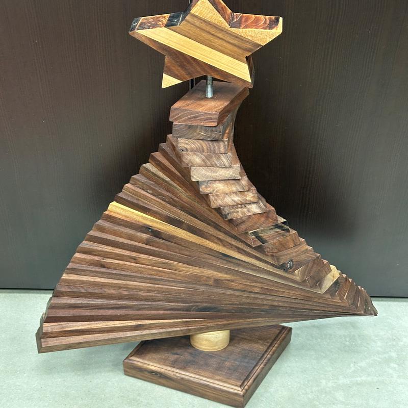 Large Wooden Christmas Tree Walnut