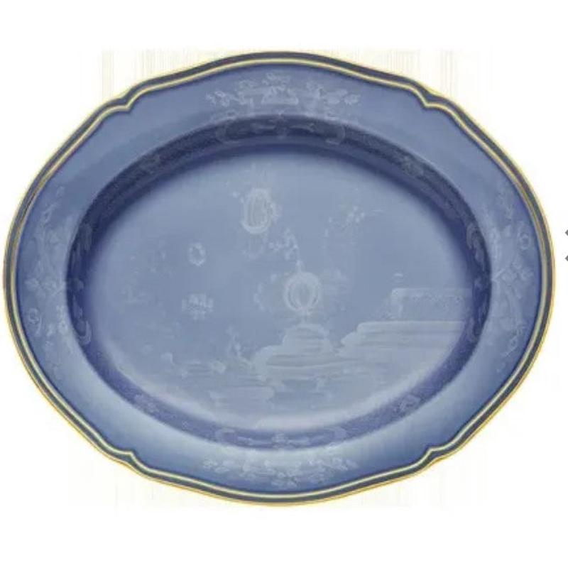 Ginori Oval Flat Platter 15" Oriente Italiano Pervinca