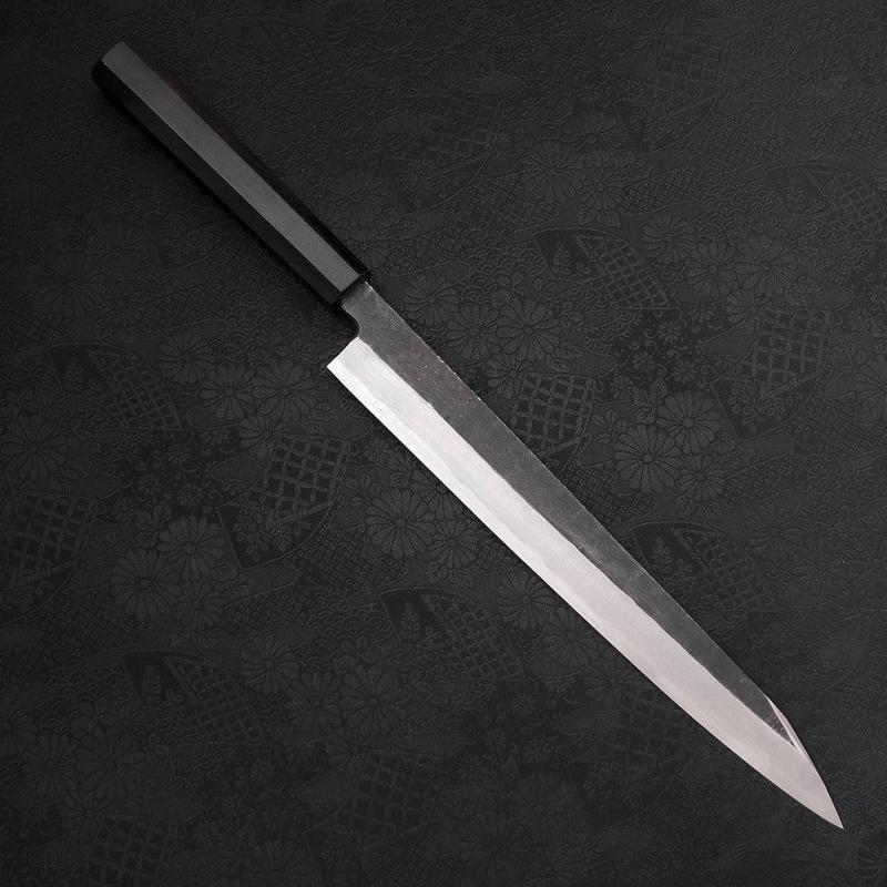 Yanagi Kiritsuke Blue Steel #2 Kurouchi Buffalo Ebony Handle 270mm